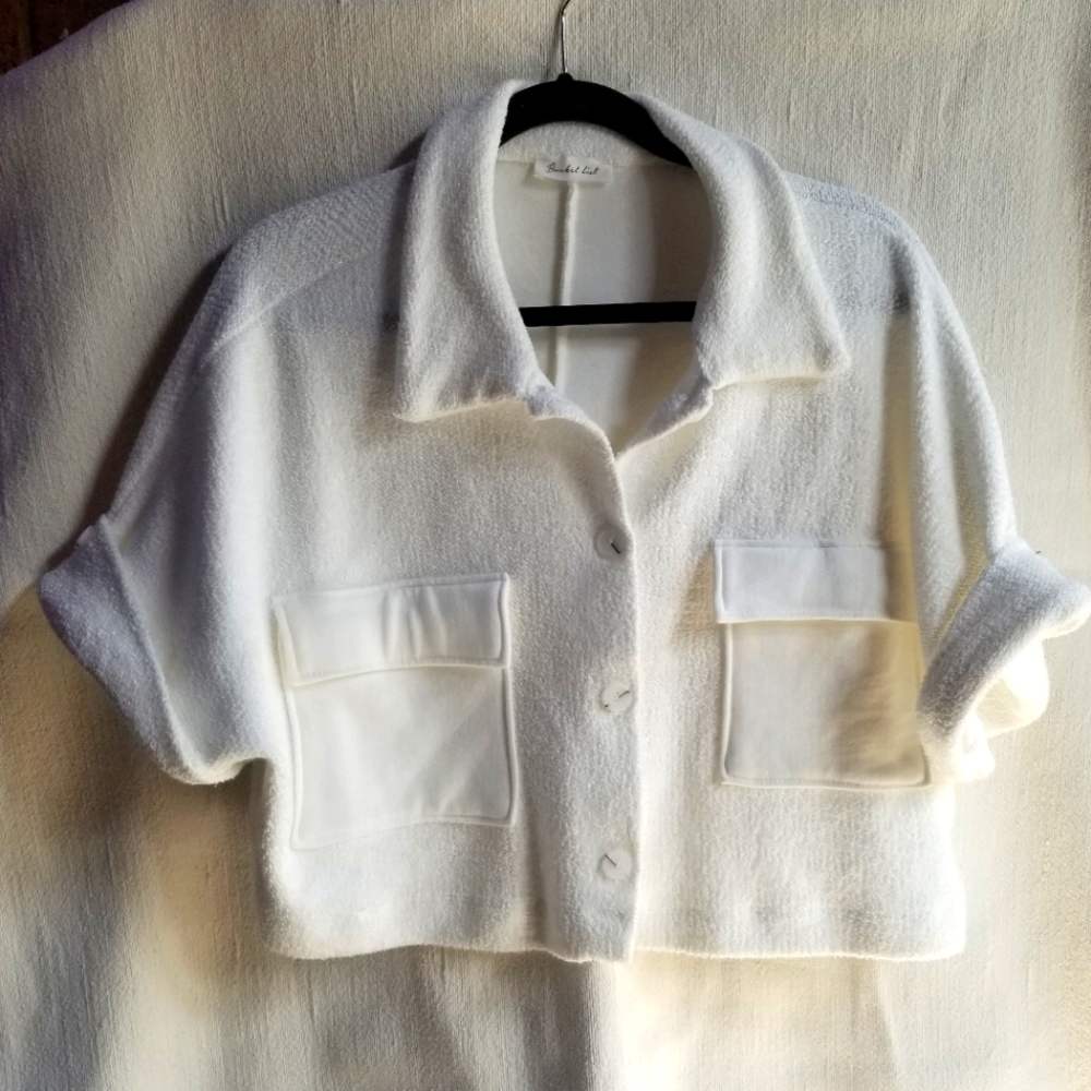 Oversized cropped shacket